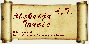 Aleksija Tančić vizit kartica